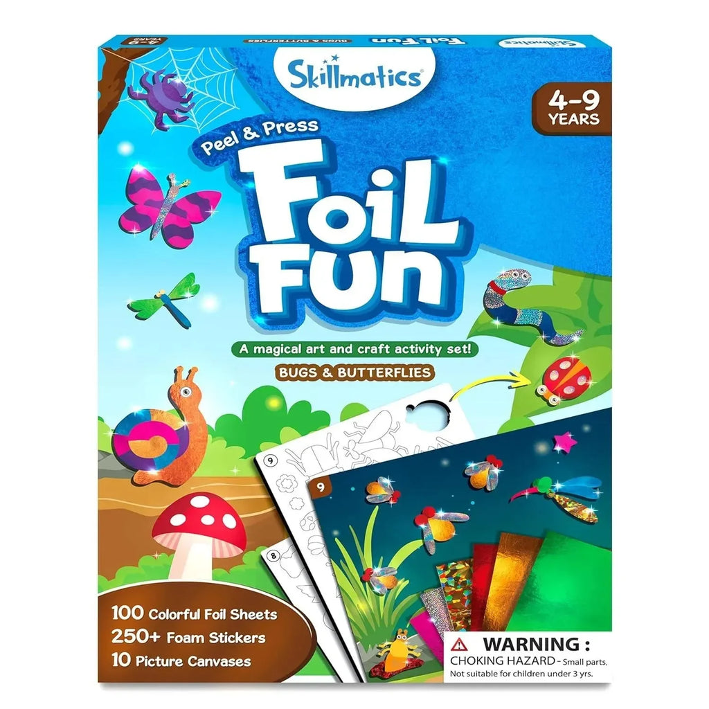 Skillmatics Foil Fun Bugs & Butterflies – Creative, Mess-Free Art & Craft Activity Kit for Kids - Naivri