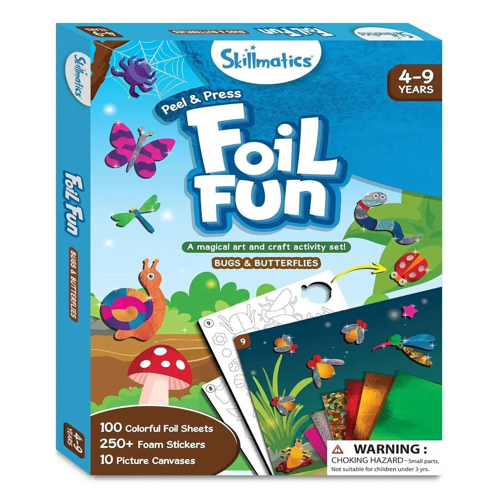 Skillmatics Foil Fun Bugs & Butterflies – Creative, Mess-Free Art & Craft Activity Kit for Kids - Naivri
