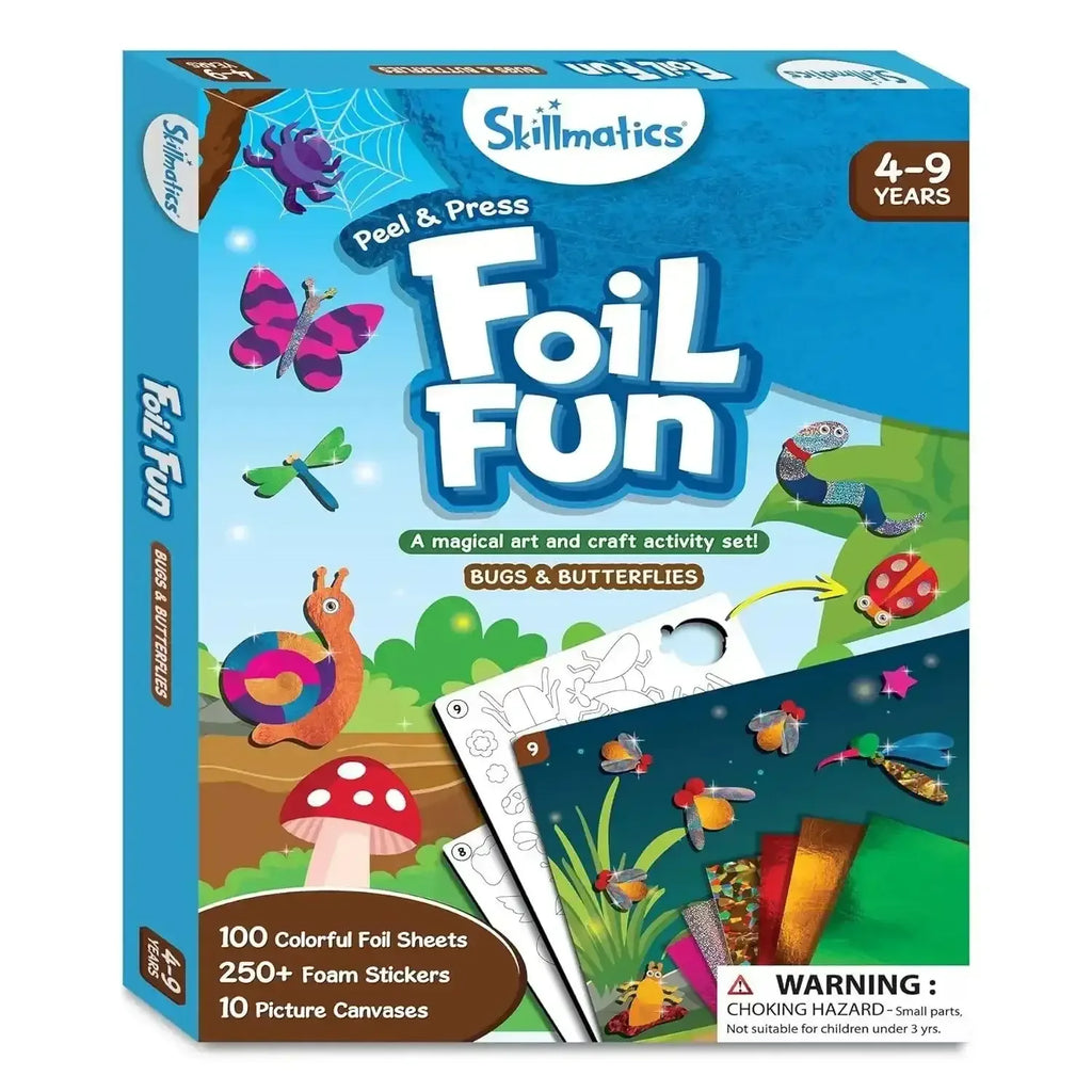 Skillmatics Foil Fun Bugs & Butterflies – Creative, Mess-Free Art & Craft Activity Kit for Kids - Naivri