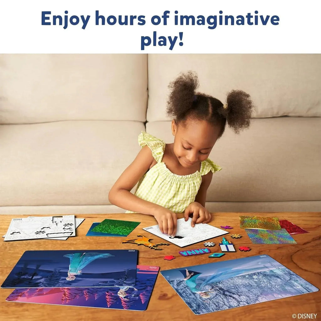 Skillmatics Foil Fun Frozen – Disney Frozen Foil Art Craft Kit for Girls Age 4+ | 10 Picture Canvases, 100 Foil Sheets, 100+ Stickers | Mess-Free DIY Art Set - Naivri