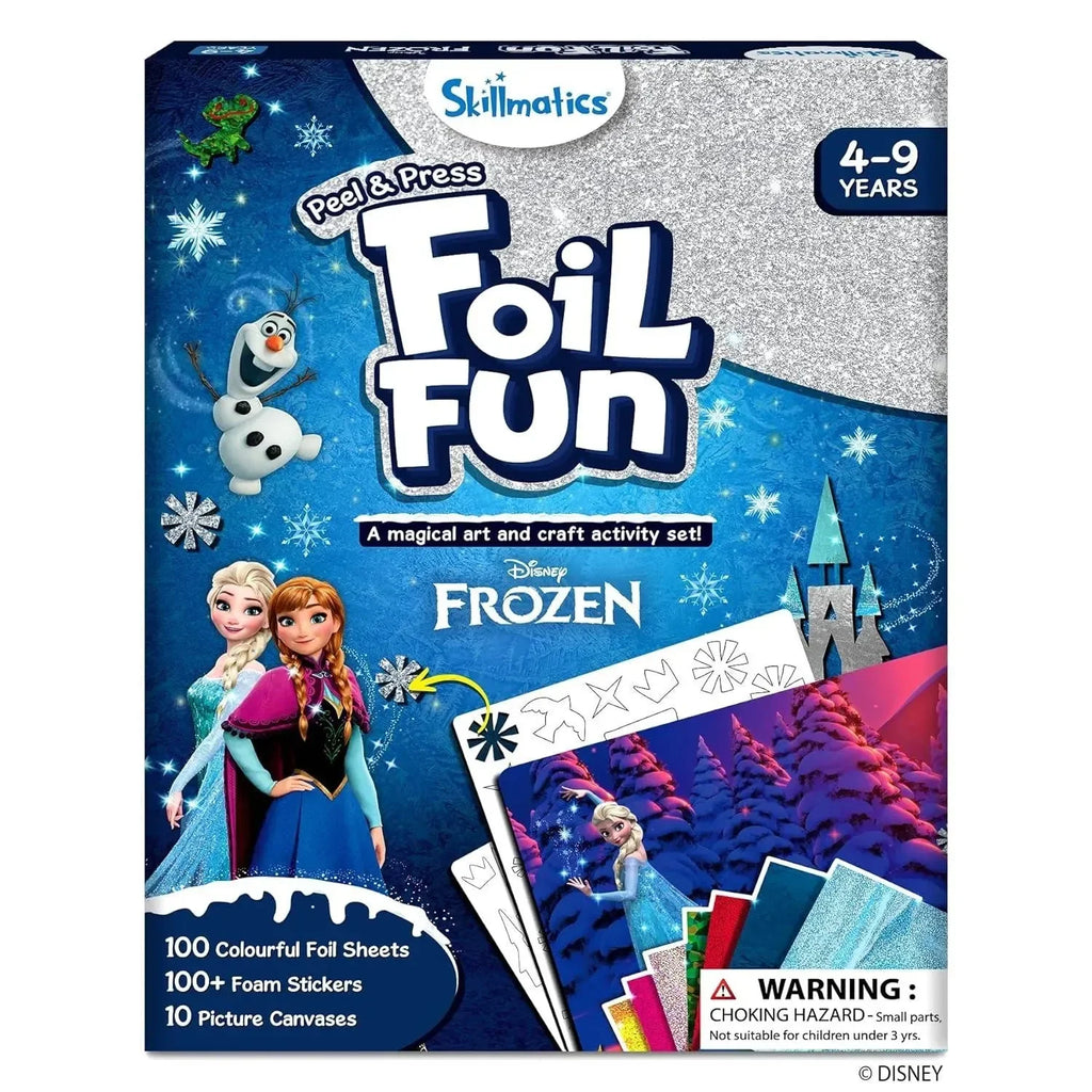 Skillmatics Foil Fun Frozen – Disney Frozen Foil Art Craft Kit for Girls Age 4+ | 10 Picture Canvases, 100 Foil Sheets, 100+ Stickers | Mess-Free DIY Art Set - Naivri