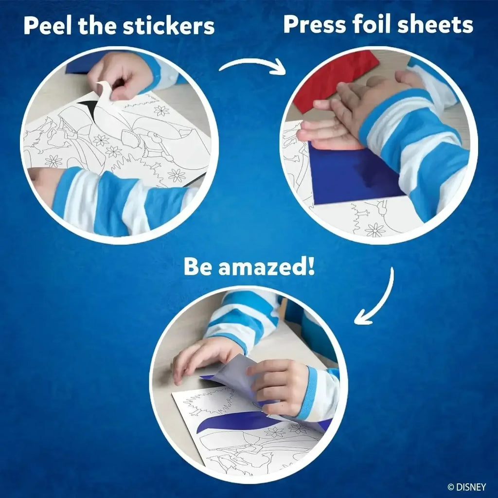 Skillmatics Foil Fun Frozen – Disney Frozen Foil Art Craft Kit for Girls Age 4+ | 10 Picture Canvases, 100 Foil Sheets, 100+ Stickers | Mess-Free DIY Art Set - Naivri