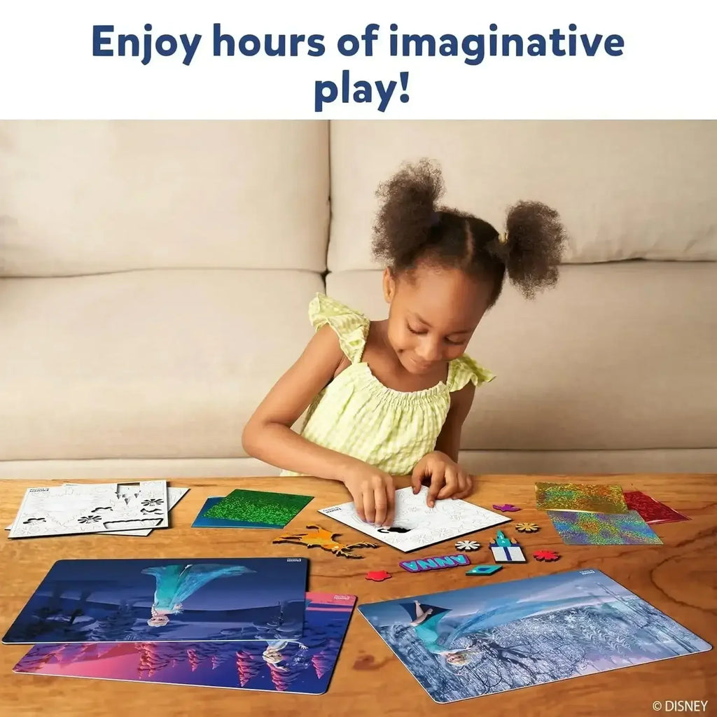 Skillmatics Foil Fun Frozen – Disney Frozen Foil Art Craft Kit for Girls Age 4+ | 10 Picture Canvases, 100 Foil Sheets, 100+ Stickers | Mess-Free DIY Art Set - Naivri