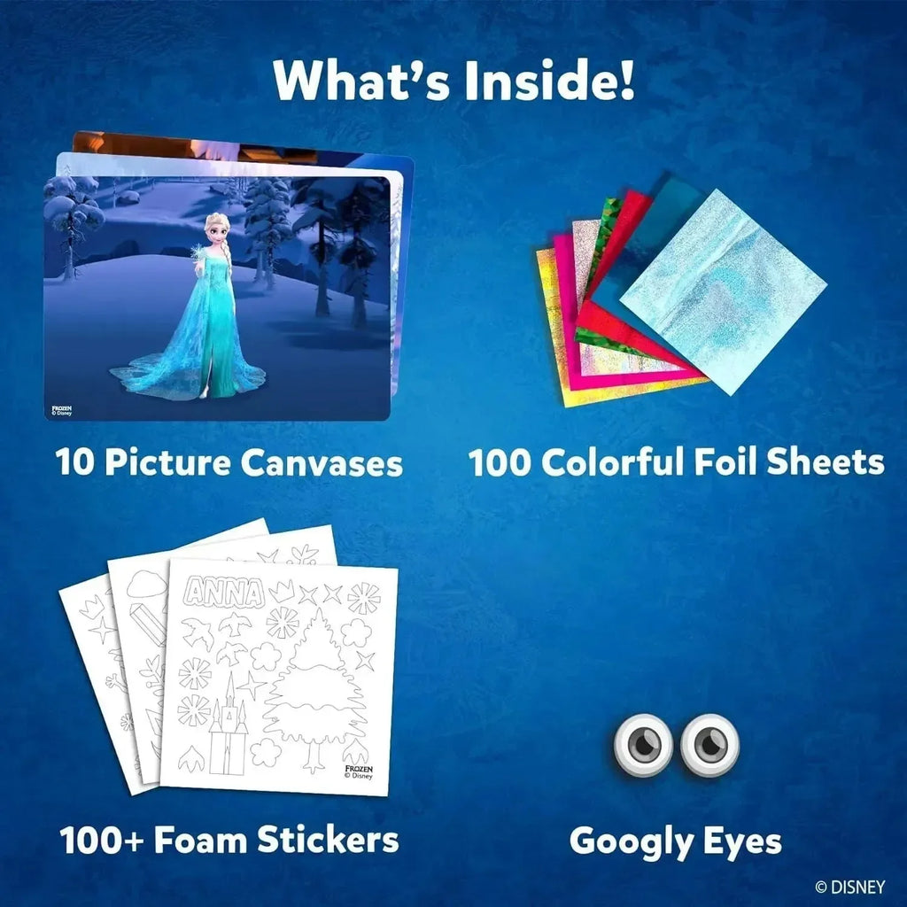 Skillmatics Foil Fun Frozen – Disney Frozen Foil Art Craft Kit for Girls Age 4+ | 10 Picture Canvases, 100 Foil Sheets, 100+ Stickers | Mess-Free DIY Art Set - Naivri