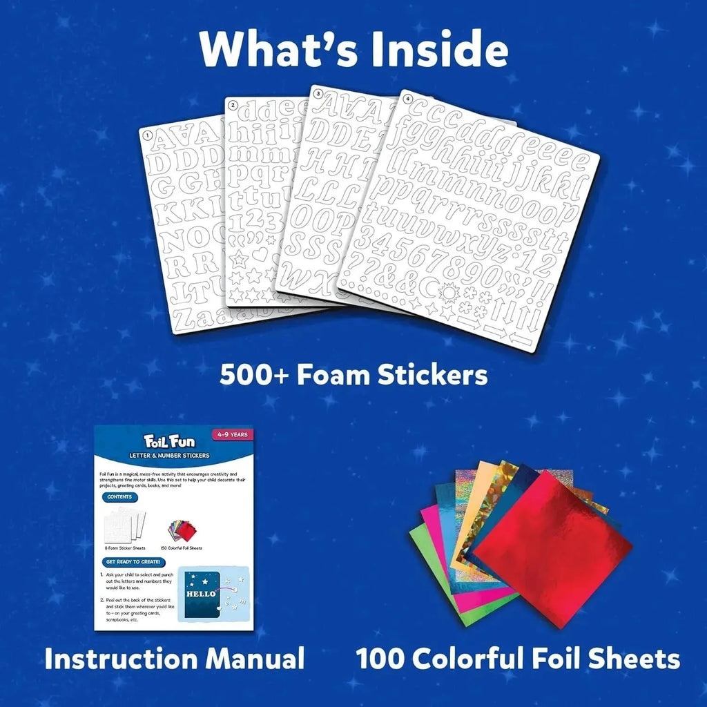 Skillmatics Foil Fun Letter & Number Stickers – Creative & Mess-Free Art Kit for Kids - Naivri