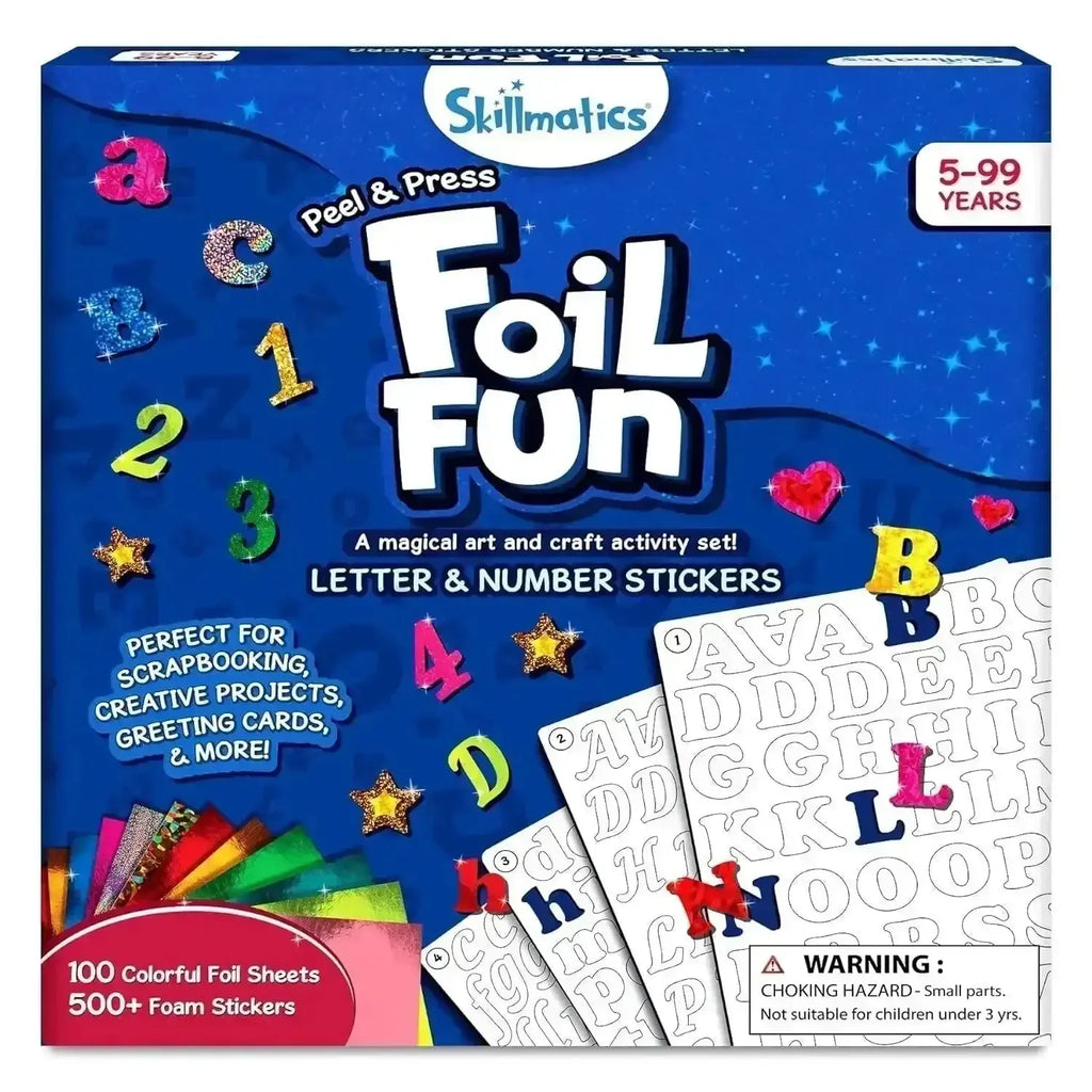 Skillmatics Foil Fun Letter & Number Stickers – Creative & Mess-Free Art Kit for Kids - Naivri