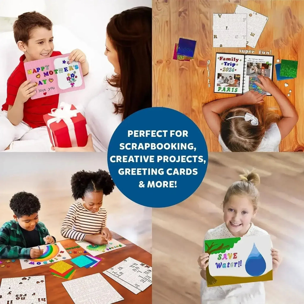 Skillmatics Foil Fun Letter & Number Stickers – Creative & Mess-Free Art Kit for Kids - Naivri