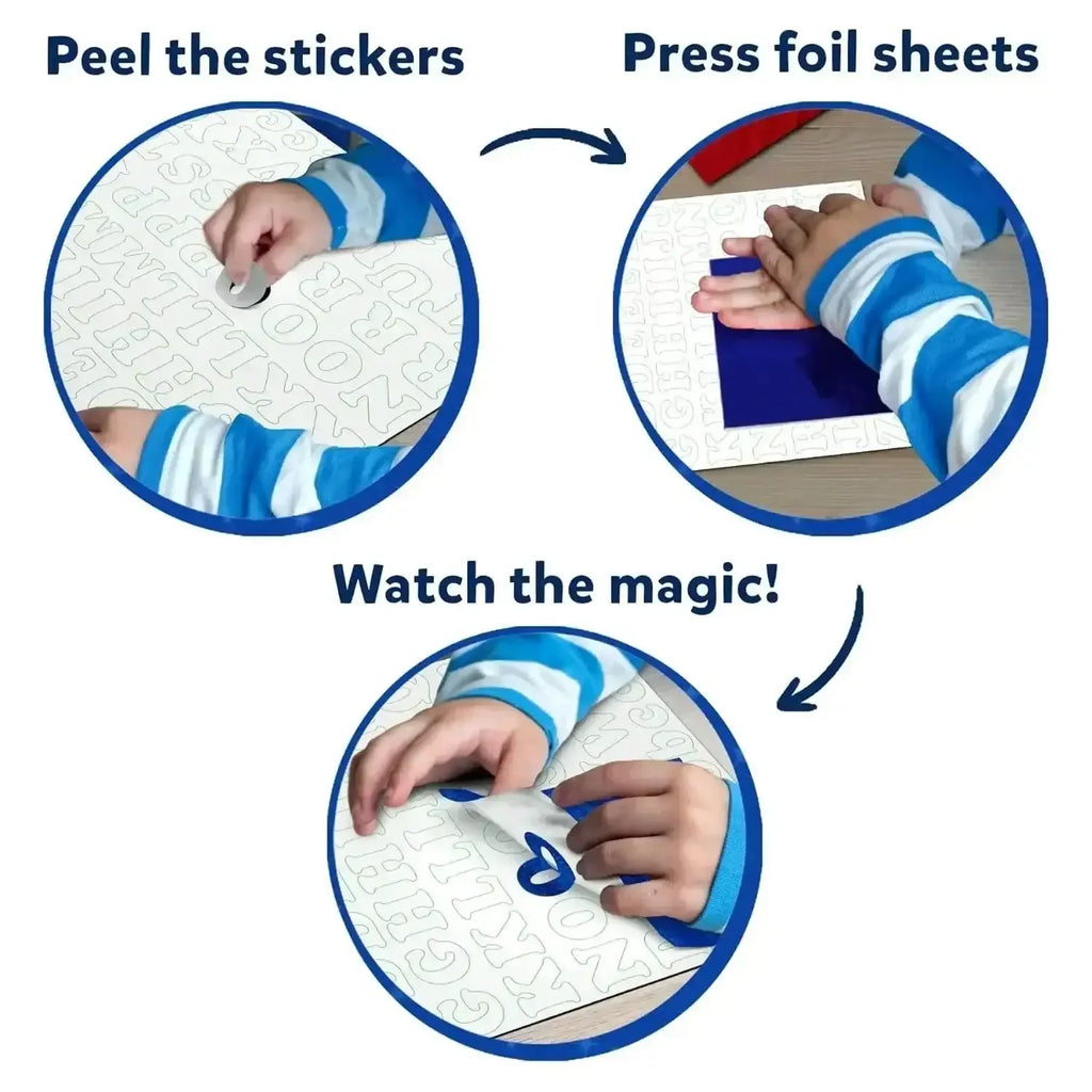 Skillmatics Foil Fun Letter & Number Stickers – Creative & Mess-Free Art Kit for Kids - Naivri