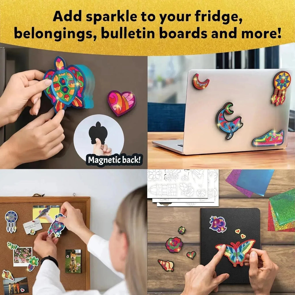 Skillmatics Foil Fun Pretty Patterns – DIY Foil Art & Craft Activity Kit for Kids | Create Magnets, Stickers & Decorative Designs | For Ages 7+ - Naivri
