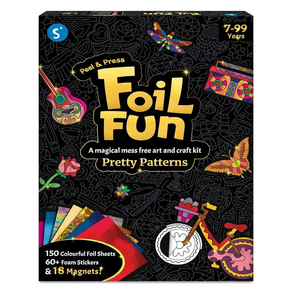 Skillmatics Foil Fun Pretty Patterns – DIY Foil Art & Craft Activity Kit for Kids | Create Magnets, Stickers & Decorative Designs | For Ages 7+ - Naivri