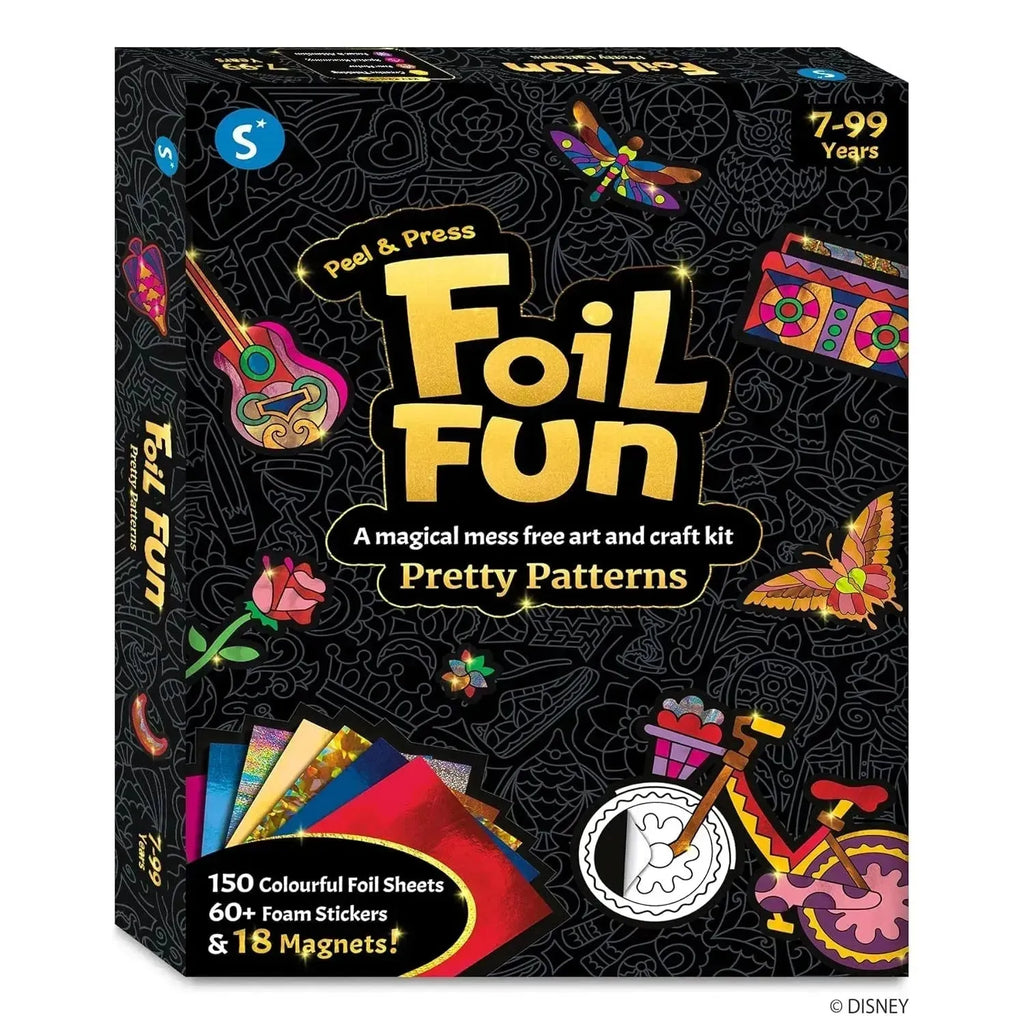 Skillmatics Foil Fun Pretty Patterns – DIY Foil Art & Craft Activity Kit for Kids | Create Magnets, Stickers & Decorative Designs | For Ages 7+ - Naivri
