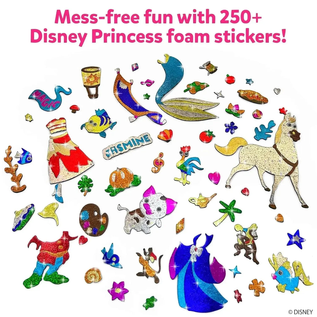 Skillmatics Foil Fun Princess | Disney Princess Foil Art & Craft Kit for Girls Age 4+ | 10 Canvases, 100 Foil Sheets, 250+ Stickers | DIY Mess-Free Creative Activity for Kids - Naivri