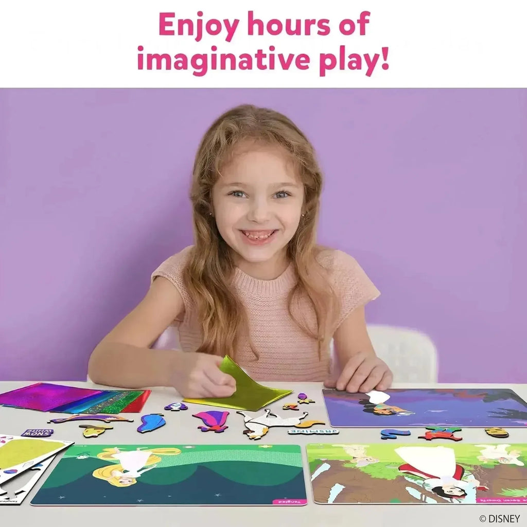 Skillmatics Foil Fun Princess | Disney Princess Foil Art & Craft Kit for Girls Age 4+ | 10 Canvases, 100 Foil Sheets, 250+ Stickers | DIY Mess-Free Creative Activity for Kids - Naivri