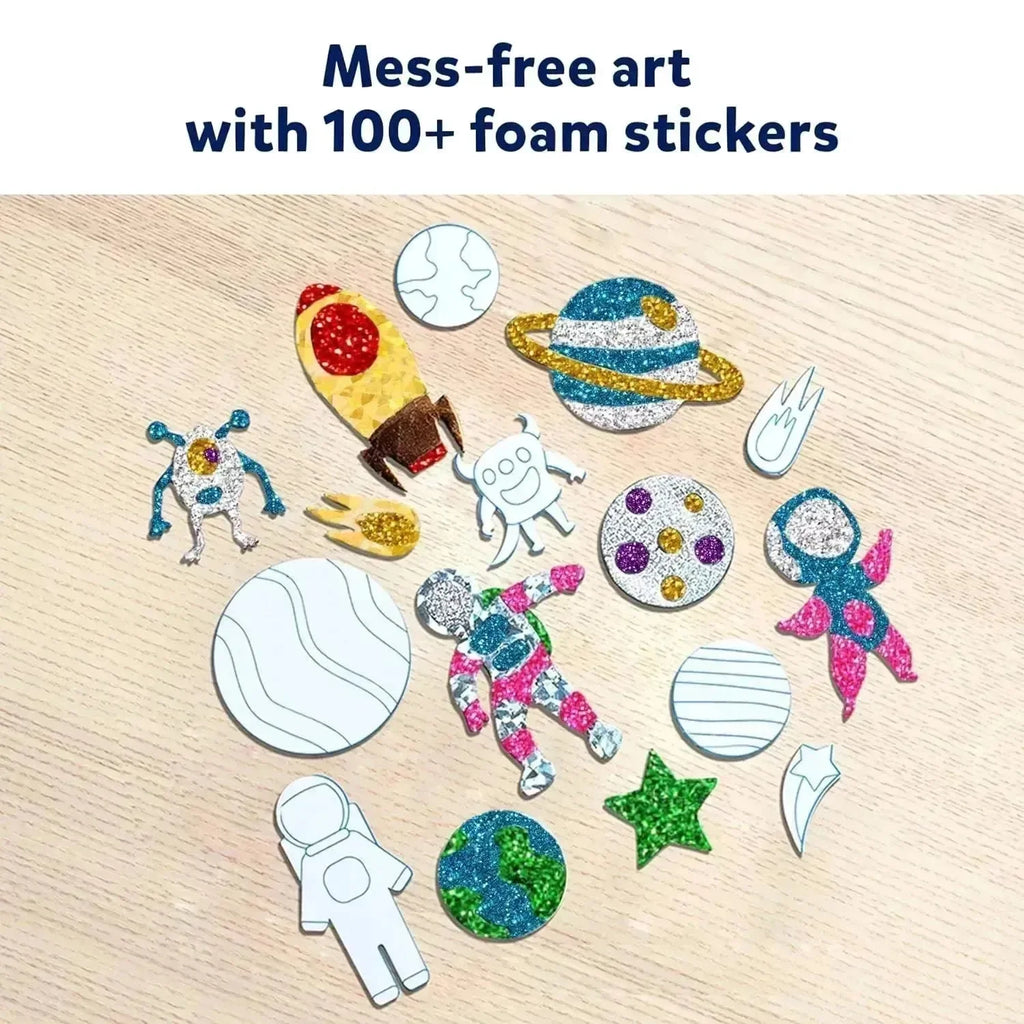 Skillmatics Foil Fun Up in Space – Mess-Free Art & Craft Kit for Kids | Creative Foil Sticker Activity Set for Ages 4 to 9 - Naivri