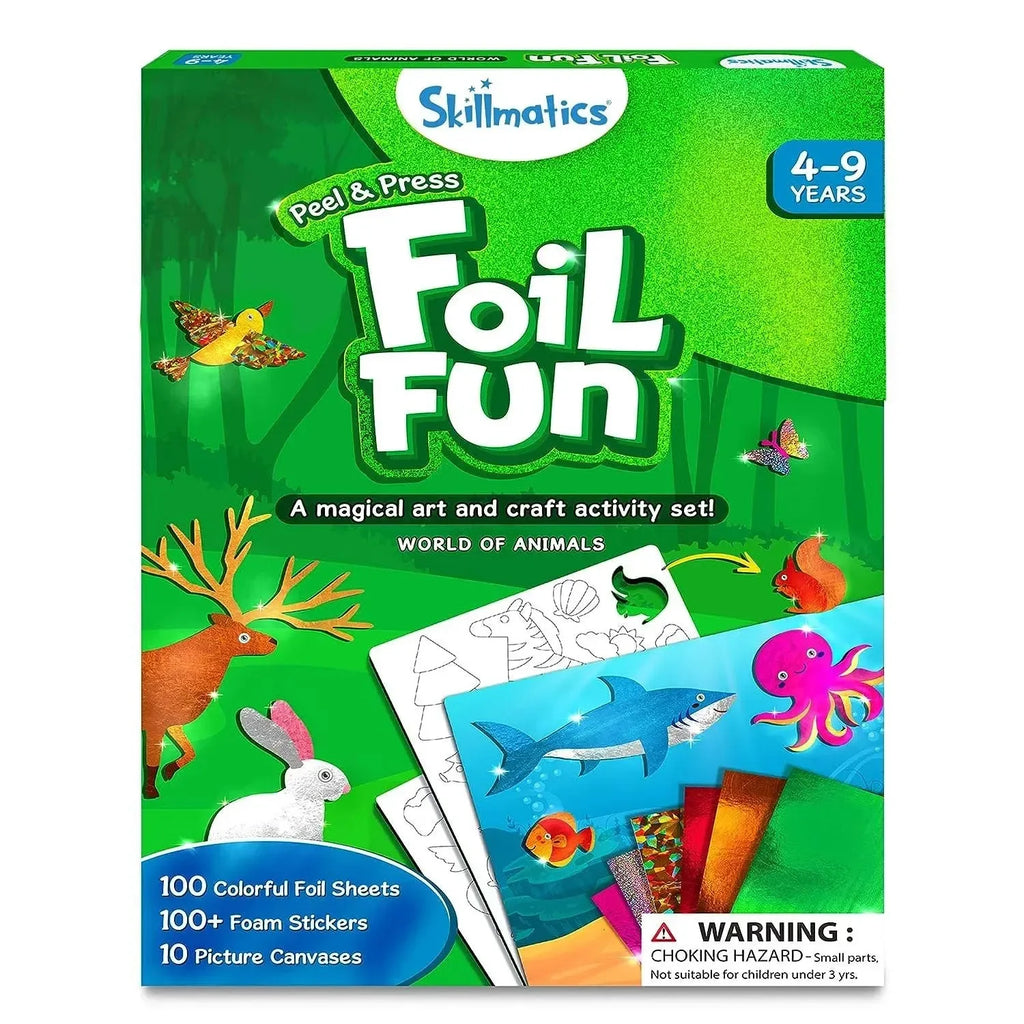 Skillmatics Foil Fun World of Animals – Educational Kids Art & Craft Activity Kit - Naivri