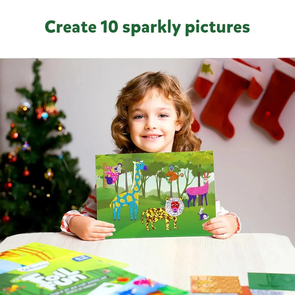 Skillmatics Foil Fun World of Animals – Educational Kids Art & Craft Activity Kit - Naivri