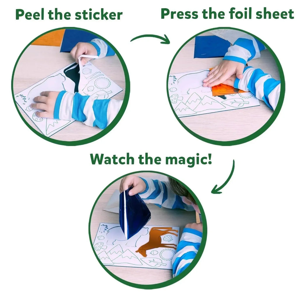 Skillmatics Foil Fun World of Animals – Educational Kids Art & Craft Activity Kit - Naivri