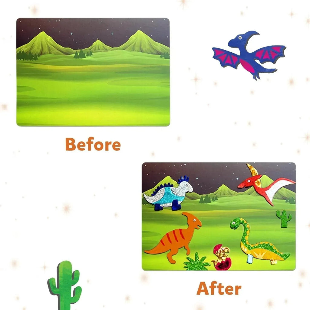 Skillmatics Foil Fun World of Dinosaurs – Creative Art & Craft Activity for Kids - Naivri