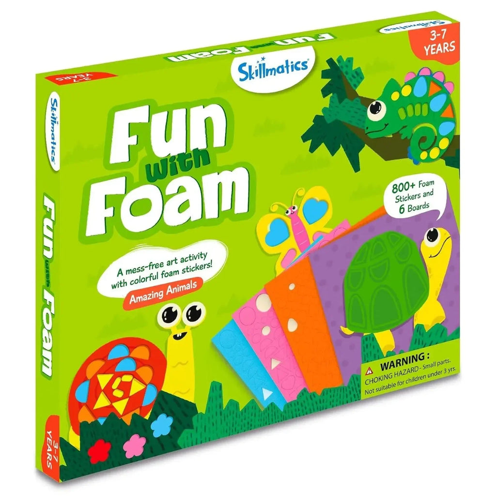 Skillmatics Fun with Foam – Amazing Animals | No-Mess Sticker Art Set for Kids | Over 800 Foam Stickers - Naivri