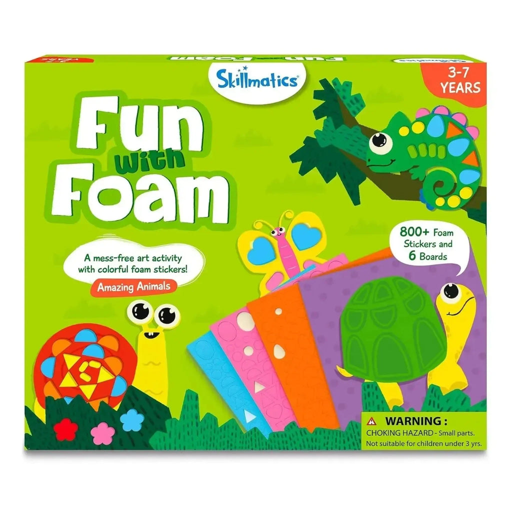Skillmatics Fun with Foam – Amazing Animals | No-Mess Sticker Art Set for Kids | Over 800 Foam Stickers - Naivri