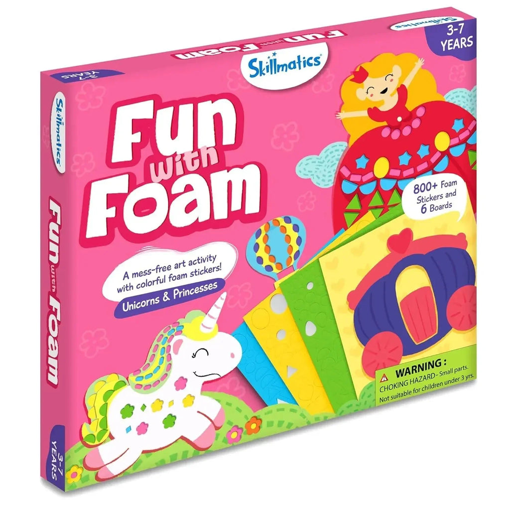 Skillmatics Fun With Foam – Unicorns & Princesses | 800+ Foam Stickers | No-Mess Creative Art Kit for Kids Ages 3–7 - Naivri