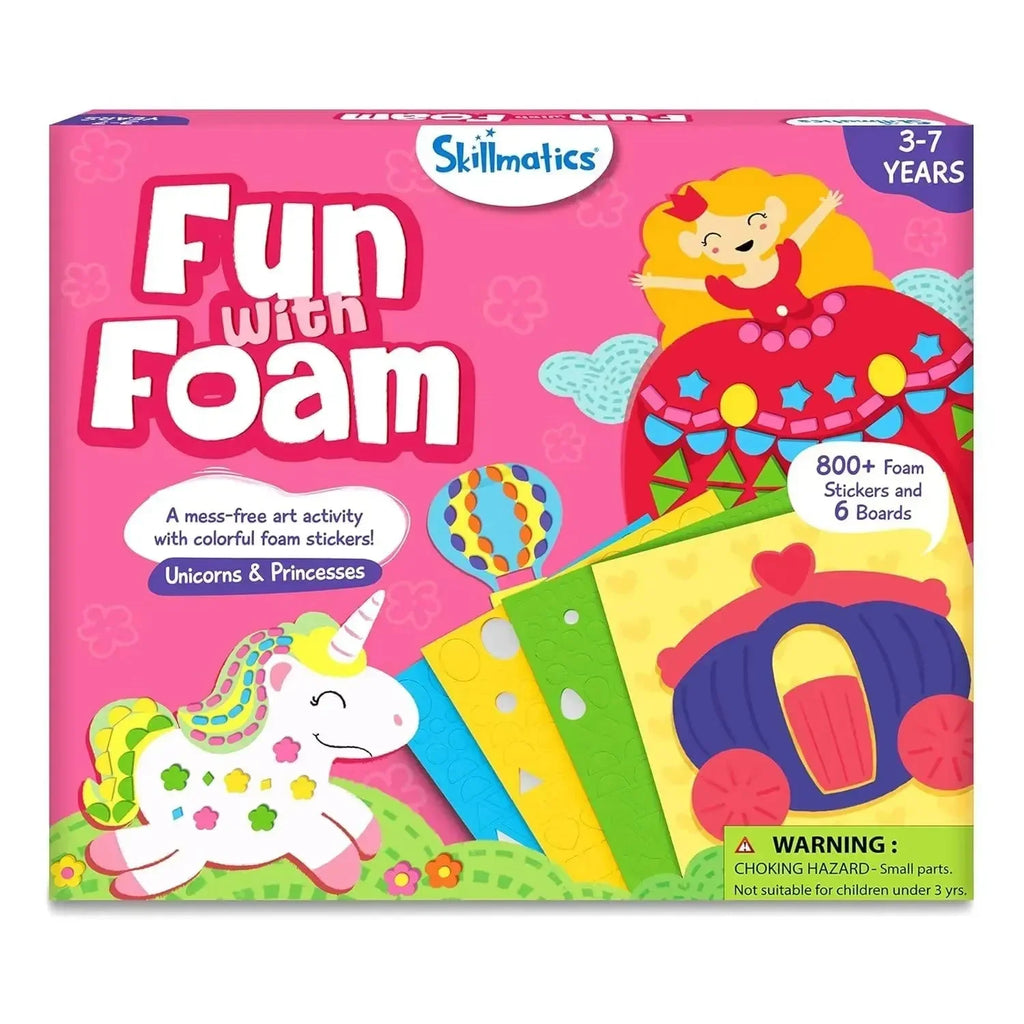 Skillmatics Fun With Foam – Unicorns & Princesses | 800+ Foam Stickers | No-Mess Creative Art Kit for Kids Ages 3–7 - Naivri