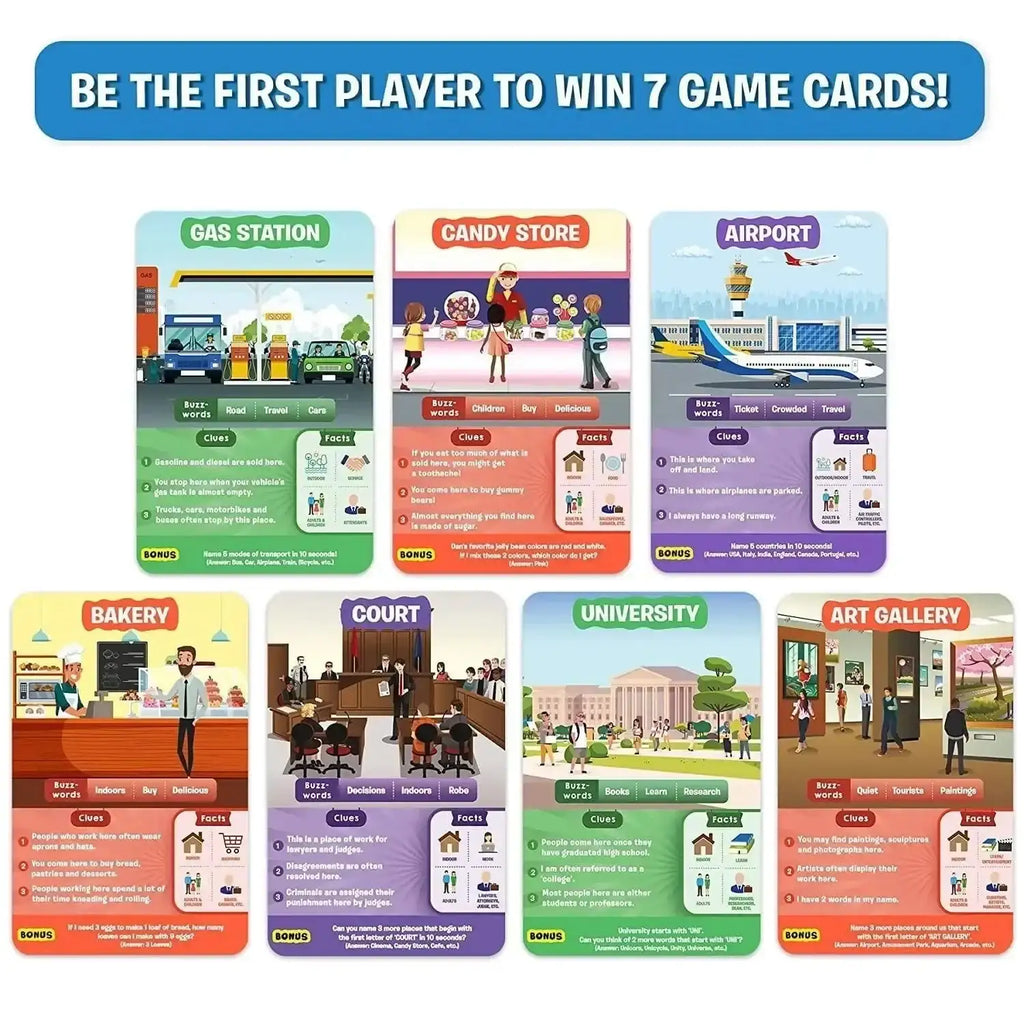 Skillmatics Guess in 10 All Around the Town – Engaging Family Trivia Card Game for Kids Ages 6+ | 50 Game Cards with Clue Cards | Develops Critical Thinking & Communication Skills - Naivri