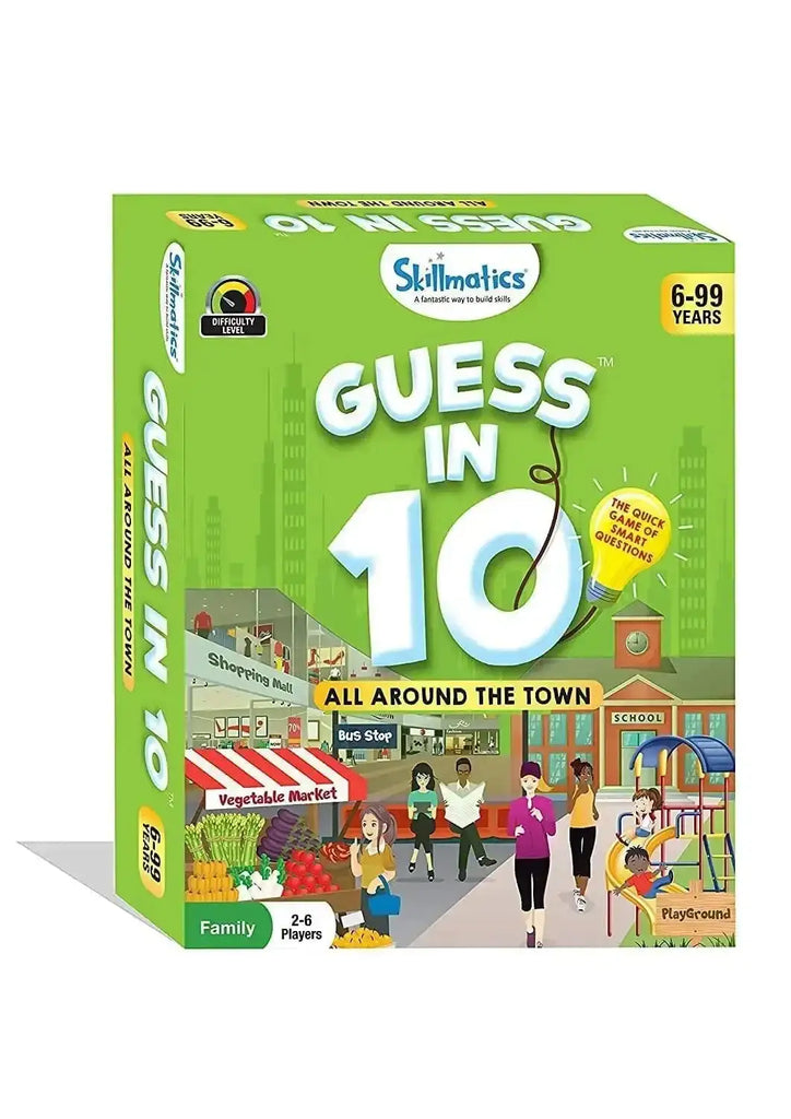 Skillmatics Guess in 10 All Around the Town – Engaging Family Trivia Card Game for Kids Ages 6+ | 50 Game Cards with Clue Cards | Develops Critical Thinking & Communication Skills - Naivri