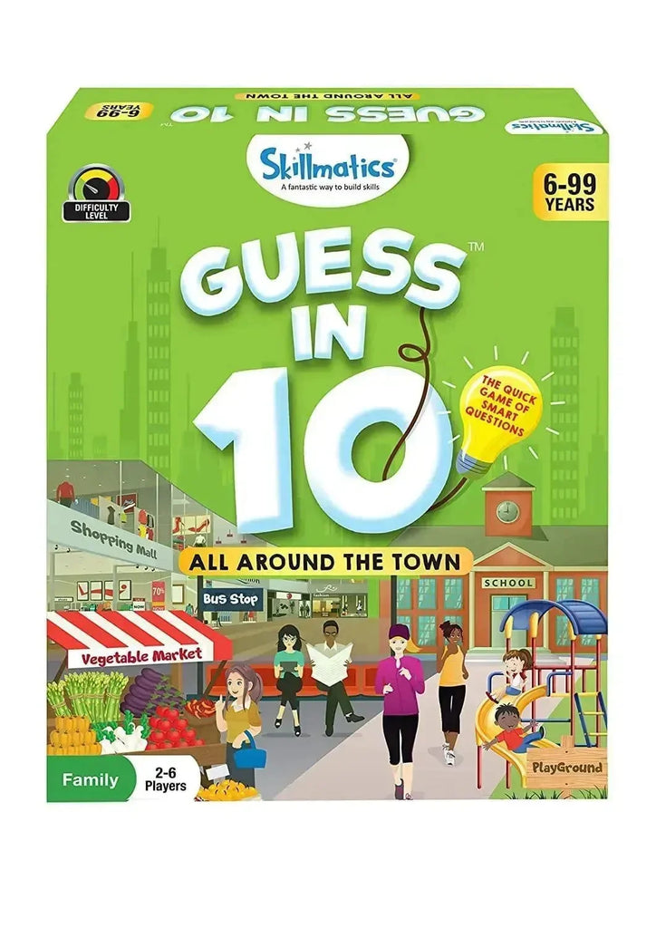 Skillmatics Guess in 10 All Around the Town – Engaging Family Trivia Card Game for Kids Ages 6+ | 50 Game Cards with Clue Cards | Develops Critical Thinking & Communication Skills - Naivri