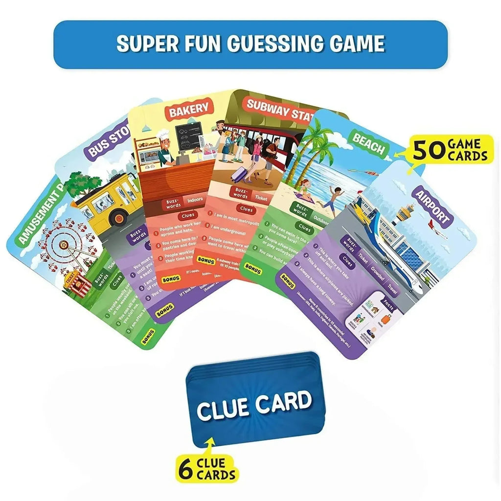 Skillmatics Guess in 10 All Around the Town – Engaging Family Trivia Card Game for Kids Ages 6+ | 50 Game Cards with Clue Cards | Develops Critical Thinking & Communication Skills - Naivri
