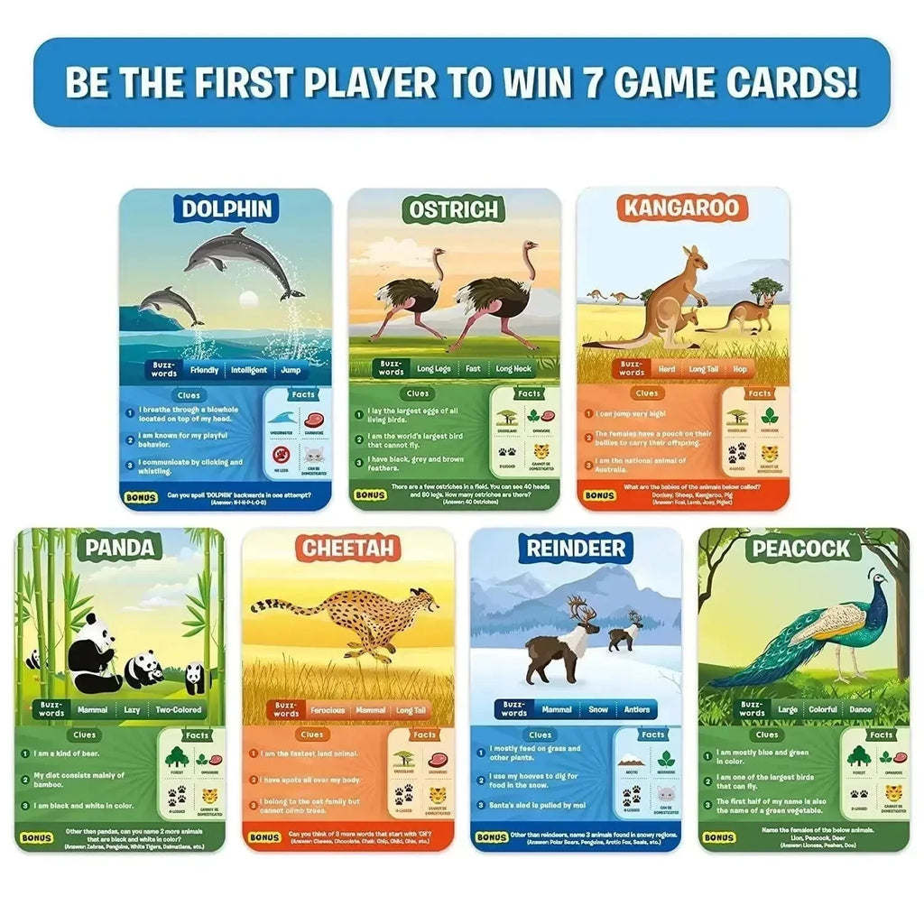 Skillmatics Guess in 10 – Animal Kingdom | Quick Question Card Game for Ages 6+ | Fun Educational Family Game for Kids & Adults | Giftable Learning Game - Naivri
