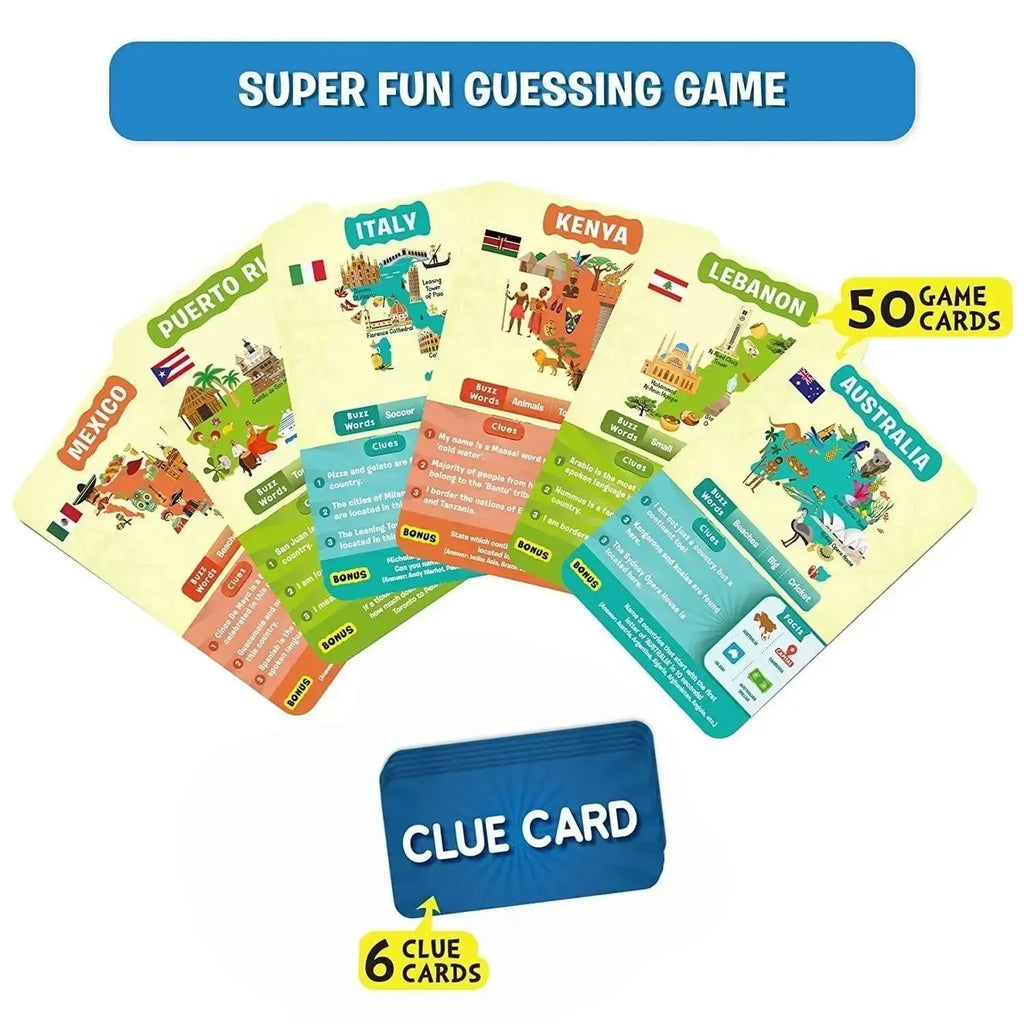 Skillmatics Guess in 10 Countries of The World – Educational Geography Card Game for Kids 6+ | 50 Country Cards & 6 Clue Cards | Develops Critical Thinking & Global Awareness - Naivri