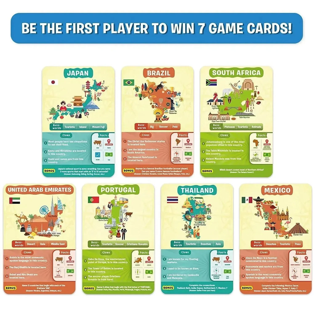 Skillmatics Guess in 10 Countries of The World – Educational Geography Card Game for Kids 6+ | 50 Country Cards & 6 Clue Cards | Develops Critical Thinking & Global Awareness - Naivri
