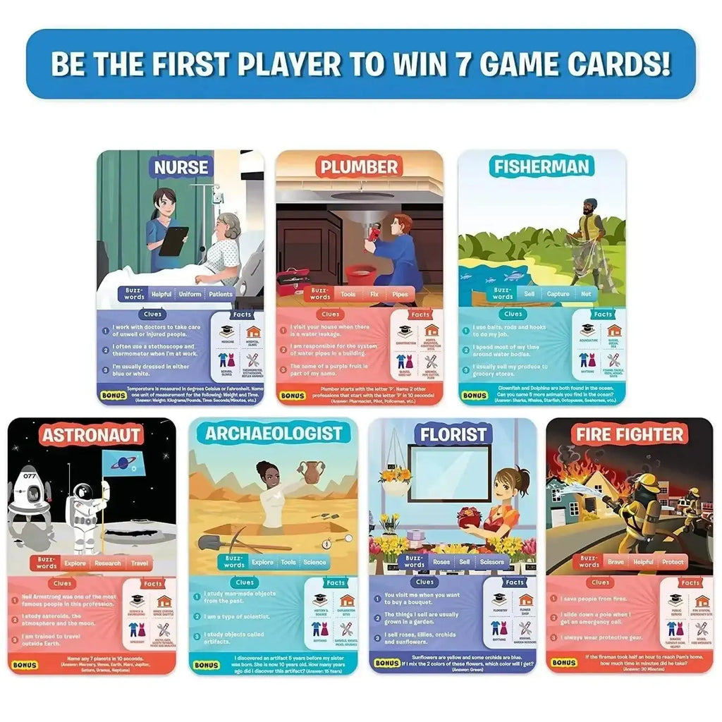 Skillmatics Guess in 10 Inspiring Professions – Educational Card Game for Kids | Learn 50 Professions | Develop Critical Thinking & Communication Skills - Naivri