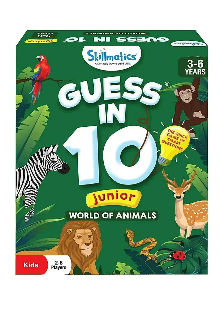 Skillmatics Guess in 10 Junior World of Animals – Educational Card Game for Preschoolers (Ages 3-6) - Naivri