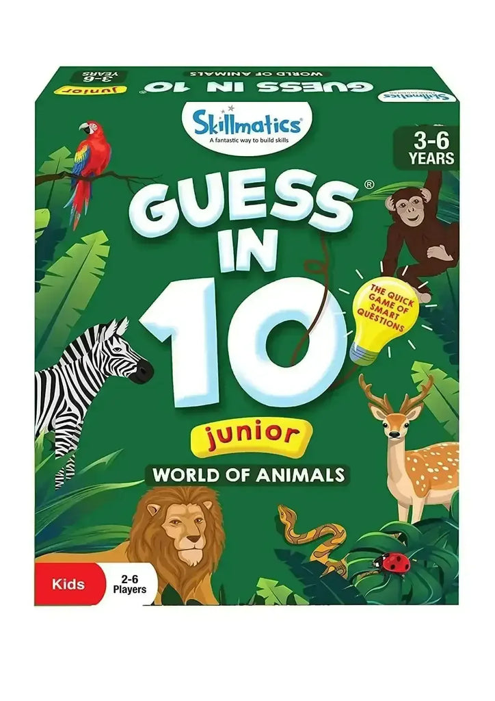 Skillmatics Guess in 10 Junior World of Animals – Educational Card Game for Preschoolers (Ages 3-6) - Naivri