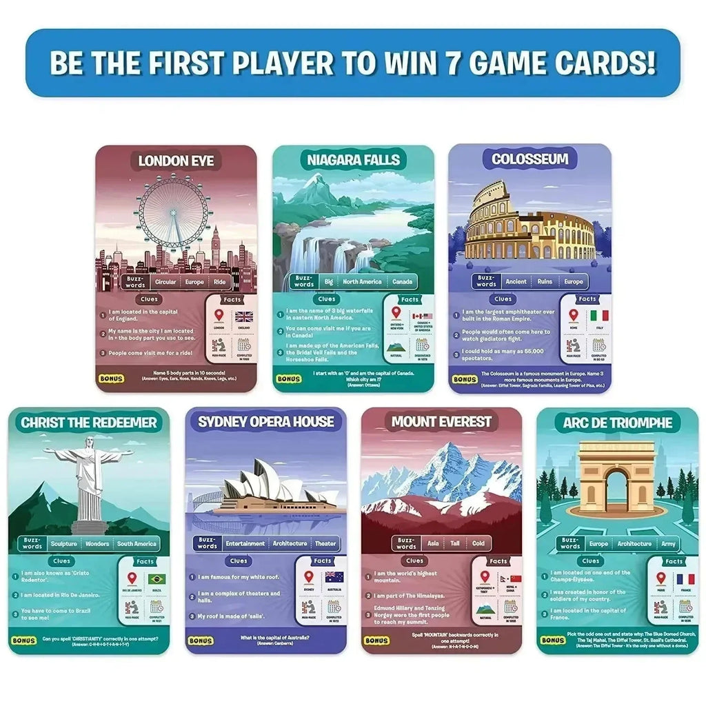 Skillmatics Guess in 10 Legendary Landmark | Learn Global History, Culture & Geography Through an Exciting Card Game | Family & Kids Game - Naivri