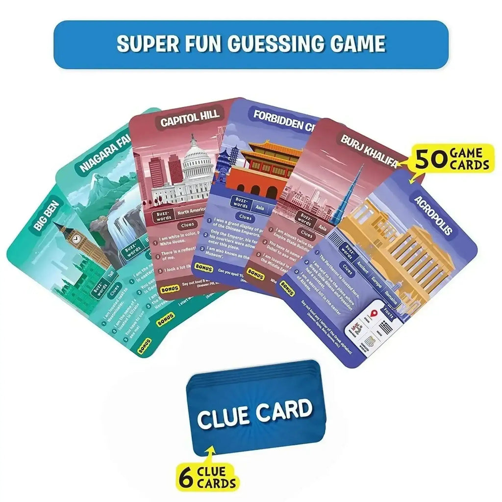 Skillmatics Guess in 10 Legendary Landmark | Learn Global History, Culture & Geography Through an Exciting Card Game | Family & Kids Game - Naivri