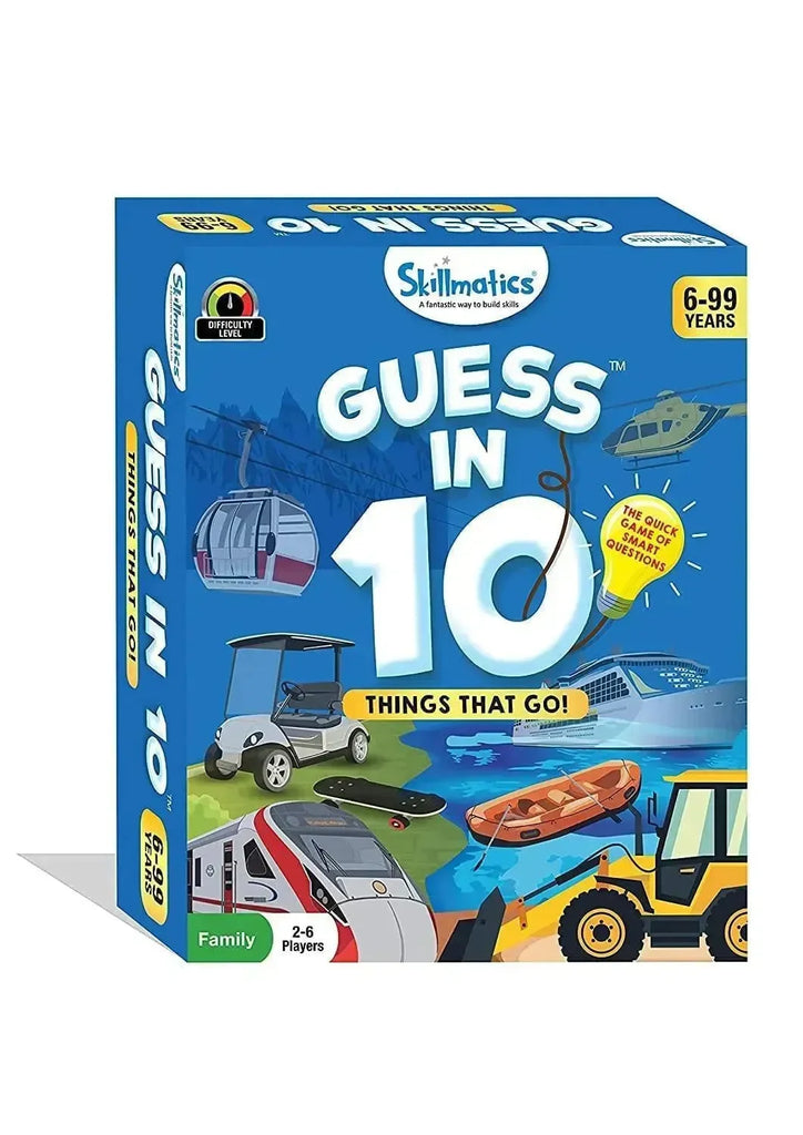 Skillmatics Guess in 10 Things That Go | Transport-Themed Card Game for Kids | Ask, Think, and Guess the Vehicle - Naivri