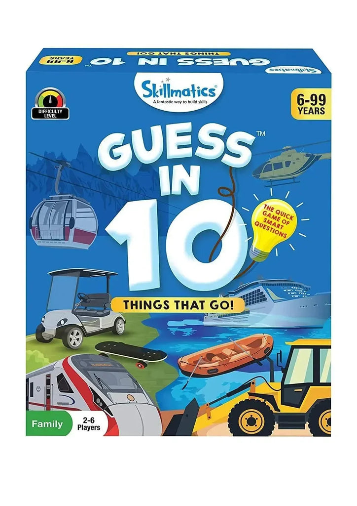 Skillmatics Guess in 10 Things That Go | Transport-Themed Card Game for Kids | Ask, Think, and Guess the Vehicle - Naivri