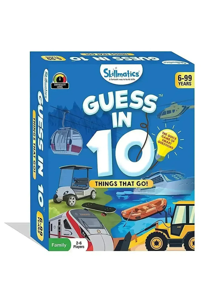 Skillmatics Guess in 10 Things That Go | Transport-Themed Card Game for Kids | Ask, Think, and Guess the Vehicle - Naivri
