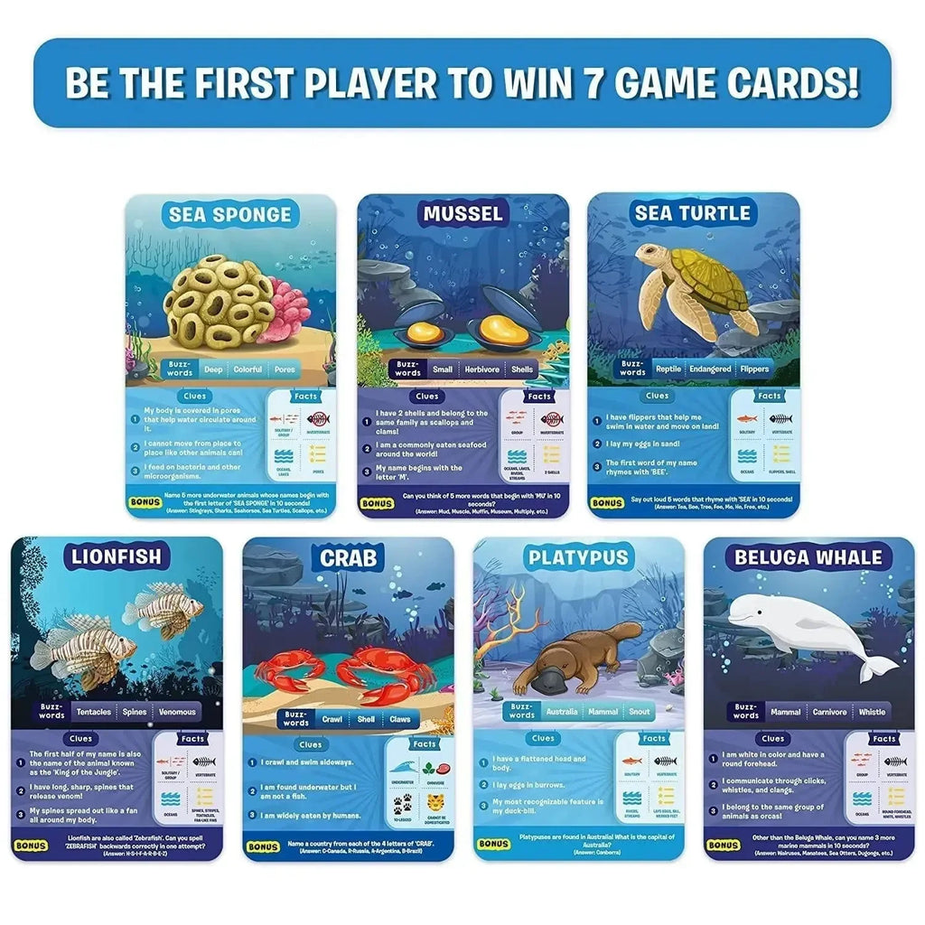 Skillmatics Guess in 10 Underwater Animals – Educational Question & Answer Card Game for Kids - Naivri