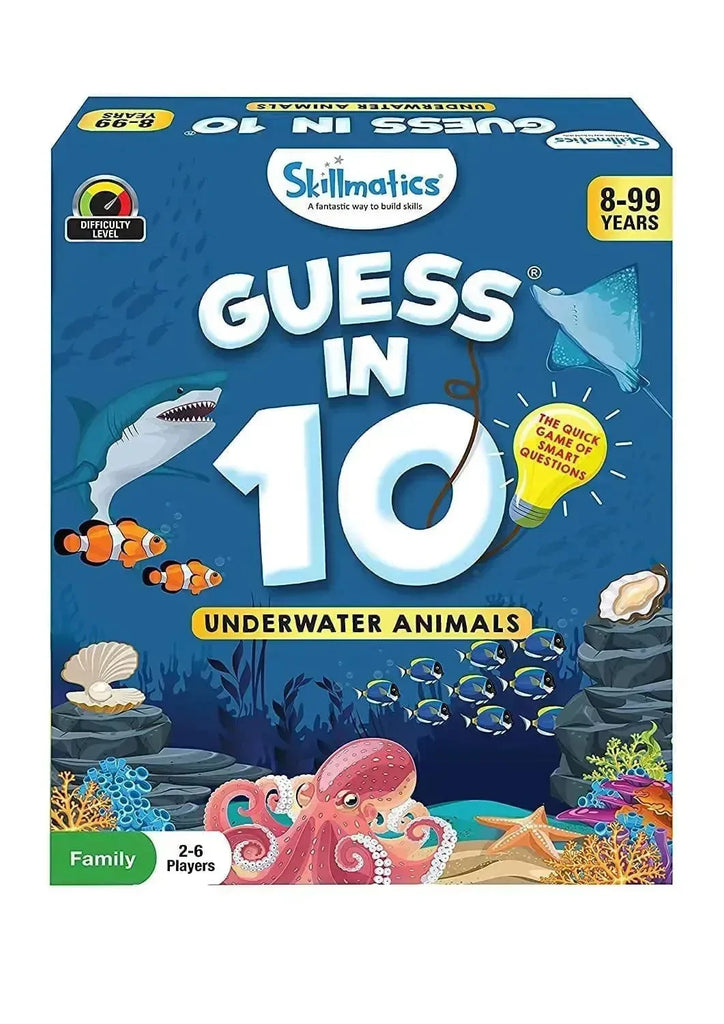 Skillmatics Guess in 10 Underwater Animals – Educational Question & Answer Card Game for Kids - Naivri