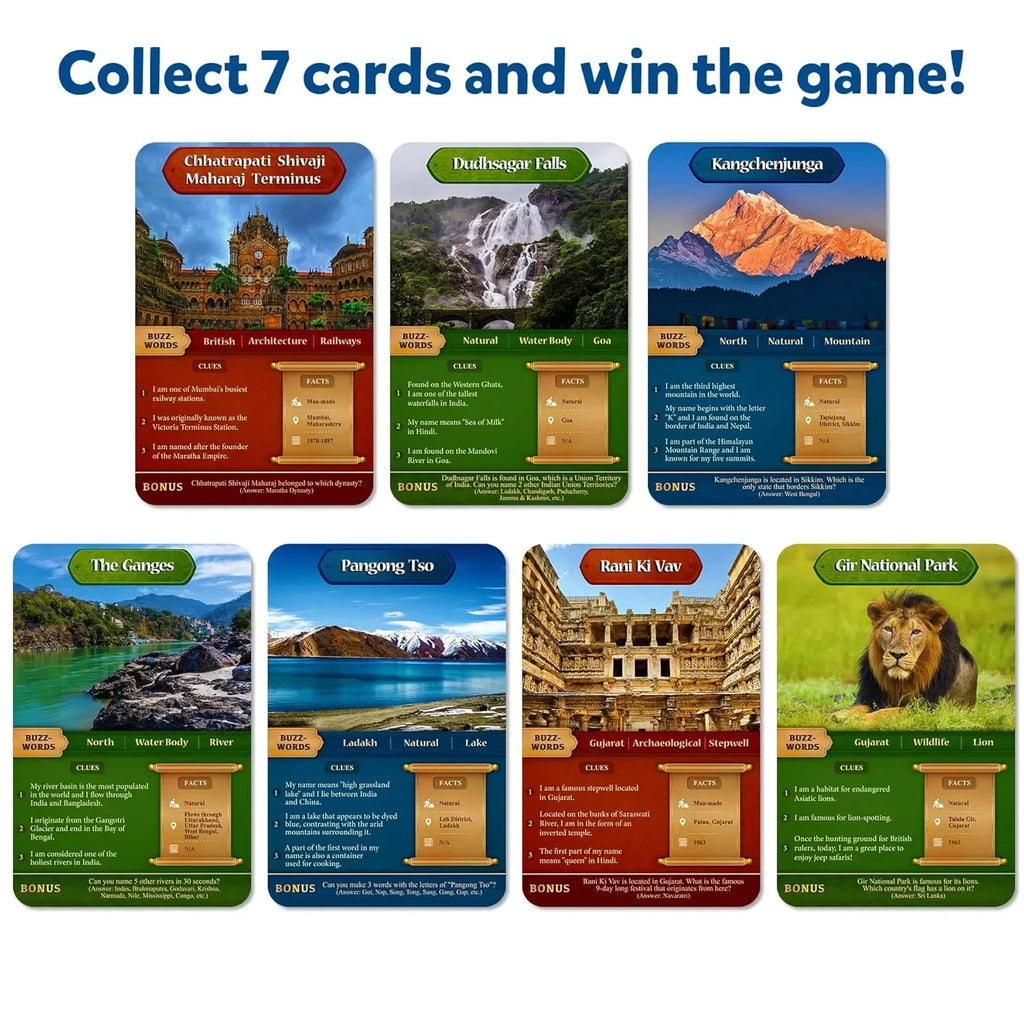 Skillmatics Guess in 10: Wonders of India | Educational Card Game for Ages 8+ | Trivia, Strategy & Family Fun - Naivri