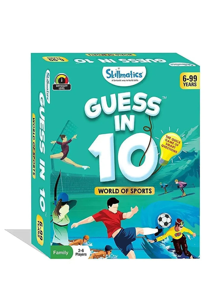 Skillmatics Guess in 10: World of Sports | 50 Sports Trivia Card Game | Educational Game for Kids | 2–6 Players - Naivri