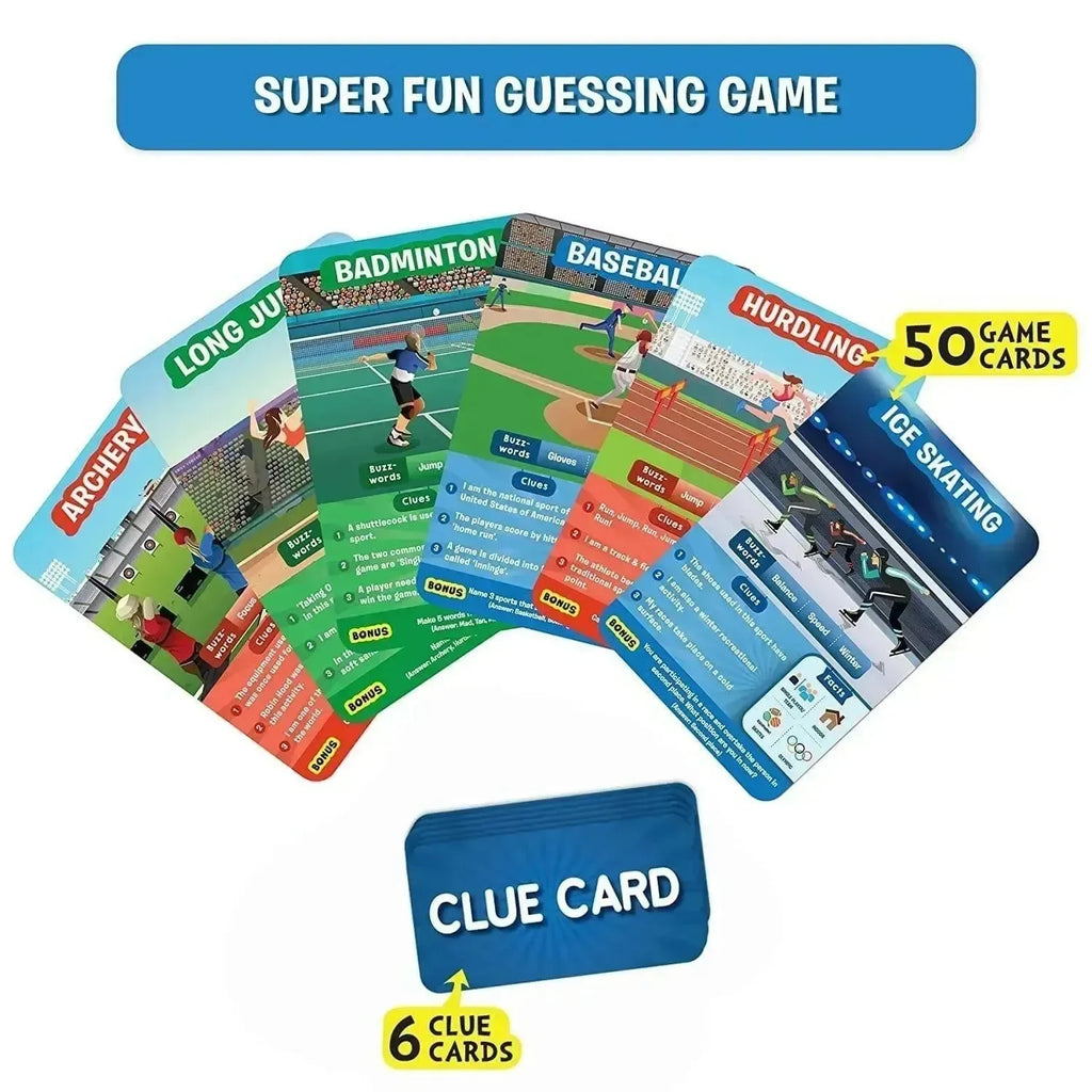 Skillmatics Guess in 10: World of Sports | 50 Sports Trivia Card Game | Educational Game for Kids | 2–6 Players - Naivri