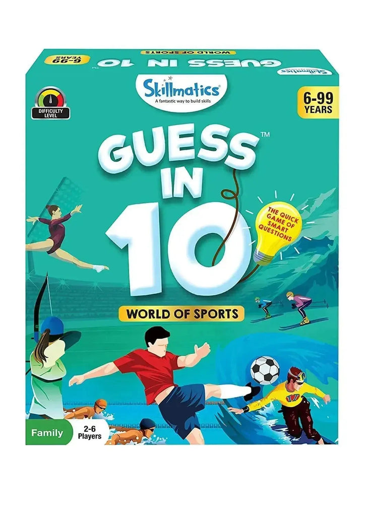 Skillmatics Guess in 10: World of Sports | 50 Sports Trivia Card Game | Educational Game for Kids | 2–6 Players - Naivri