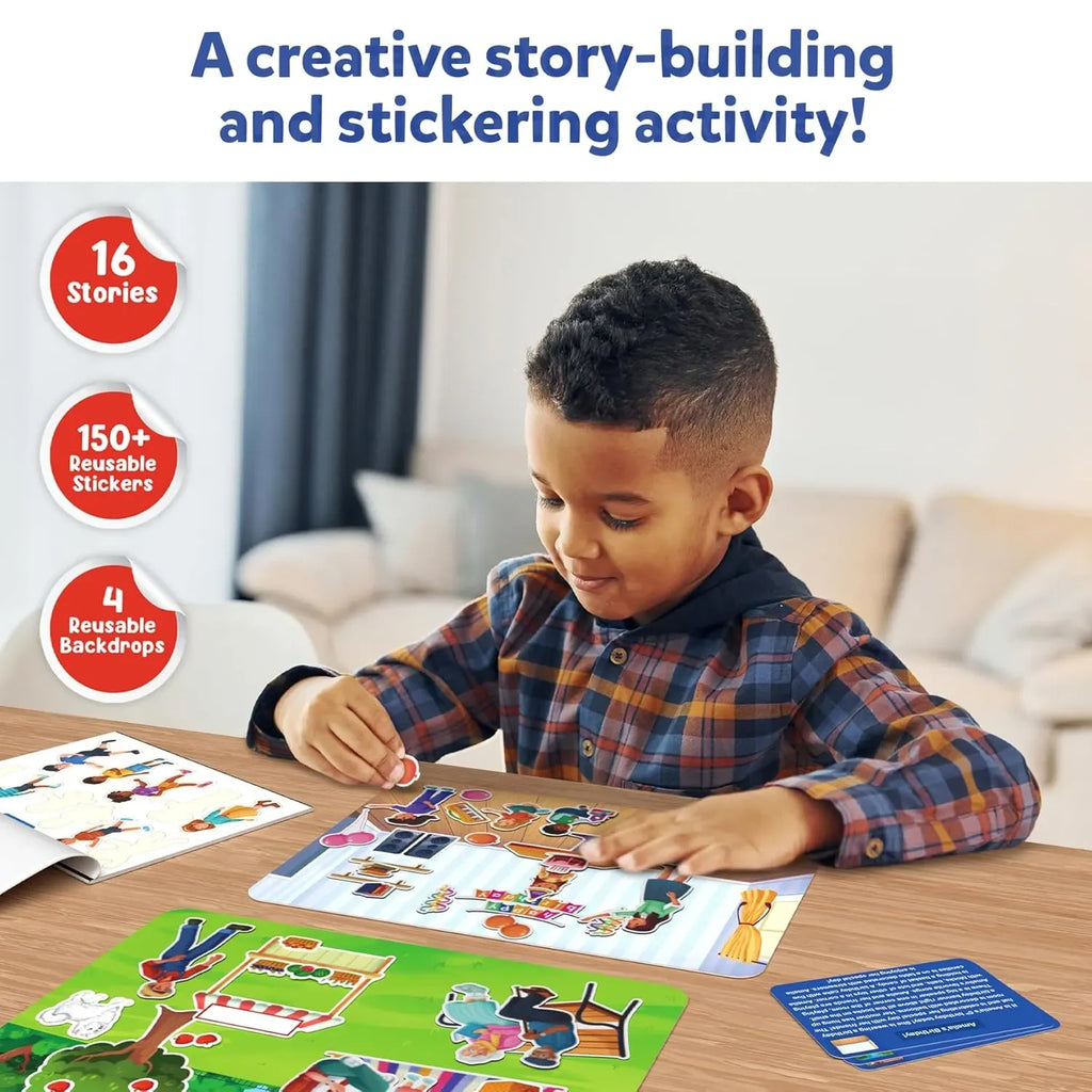 Skillmatics Learning Stickers - 150+ Reusable Stickers for Creative Storytelling & Skill-Building | Educational Travel Activity | Preschool & Kindergarten Toy | Ages 3–7 - Naivri
