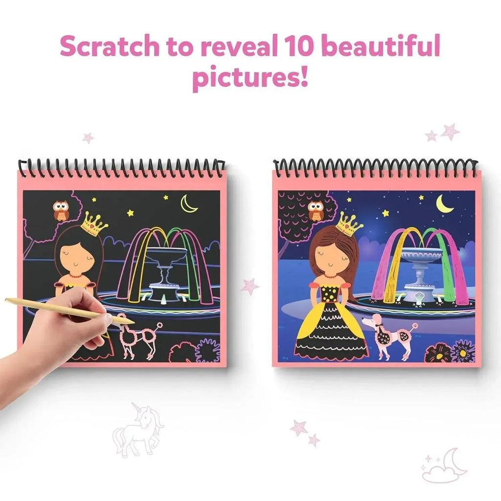 Skillmatics Magical Scratch Art – Unicorns & Princesses | DIY Scratch Art Activity Kit for Kids Ages 3–8 | 10 Scratch Boards & 30+ Stickers - Naivri
