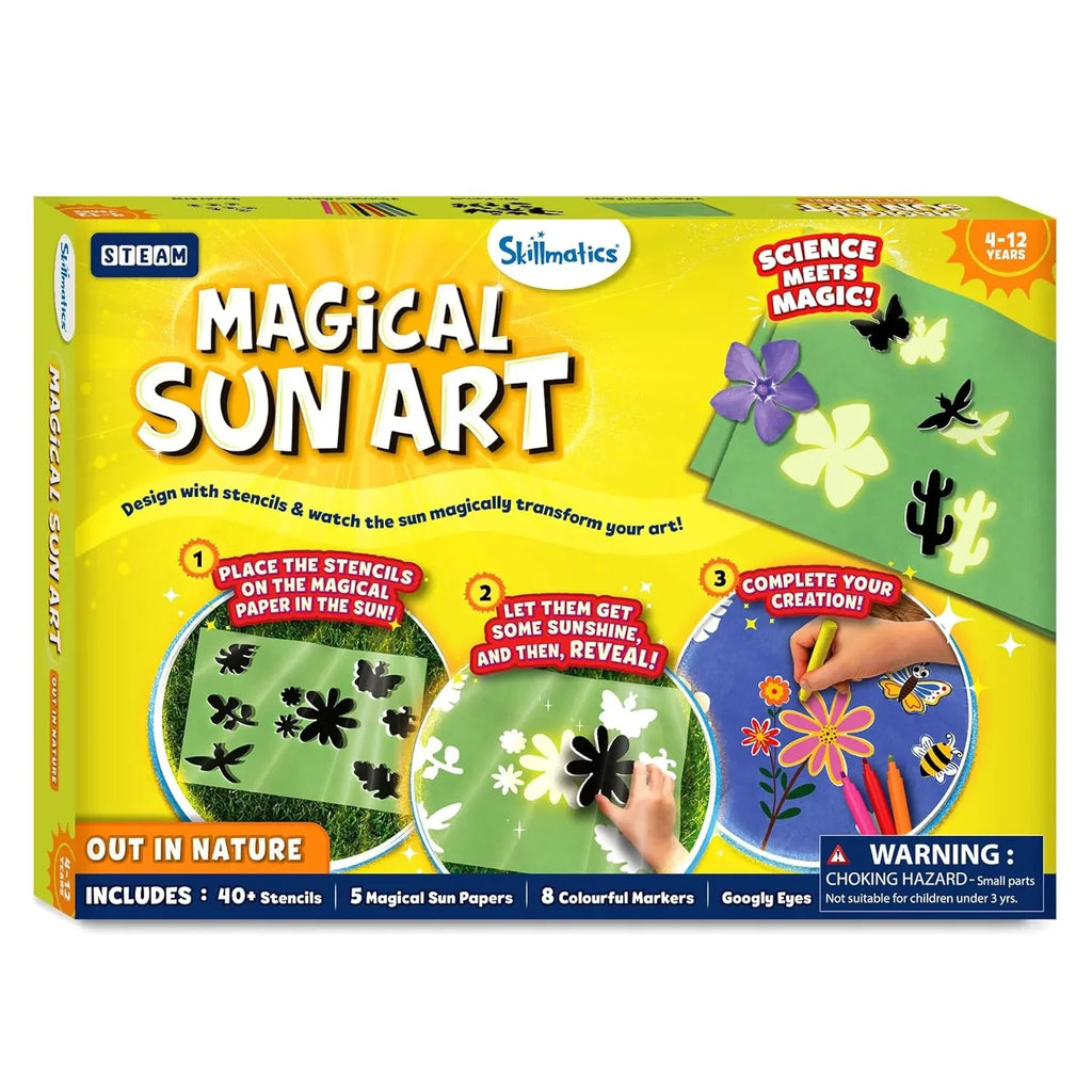 Skillmatics Magical Sun Paper Art Kit | Mess-Free STEM Craft Kit for Kids | Design with Stencils & Sunlight | Creative Indoor & Outdoor Fun | Ideal Gifts for Ages 4–12 - Naivri